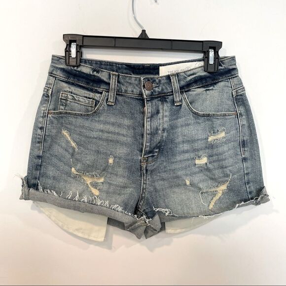 TREASURE & BOND Boyfriend High Waist Slim Fit Mini Shorts - Picture 1 of 12
